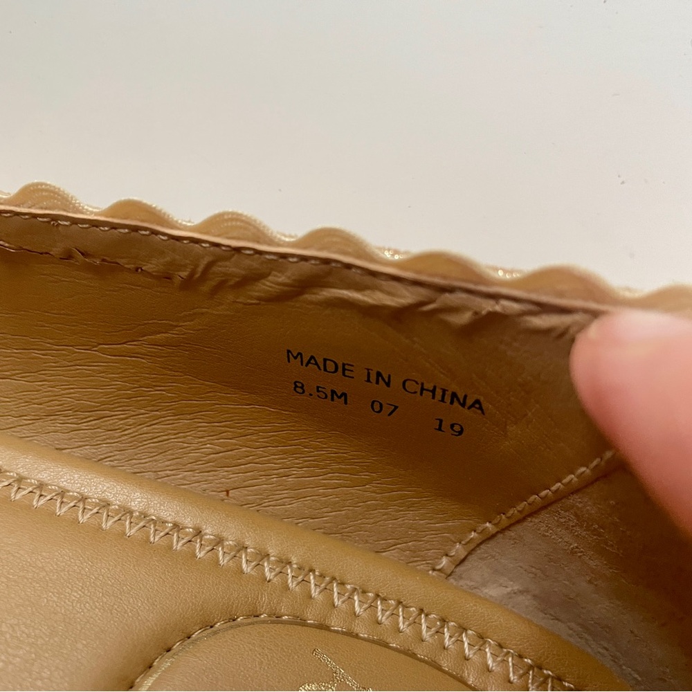 Jack Rogers Gold Nude Tan Knot Bow Ballet Flats Scalloped Edge 8.5 Balletcore - Picture 10 of 10